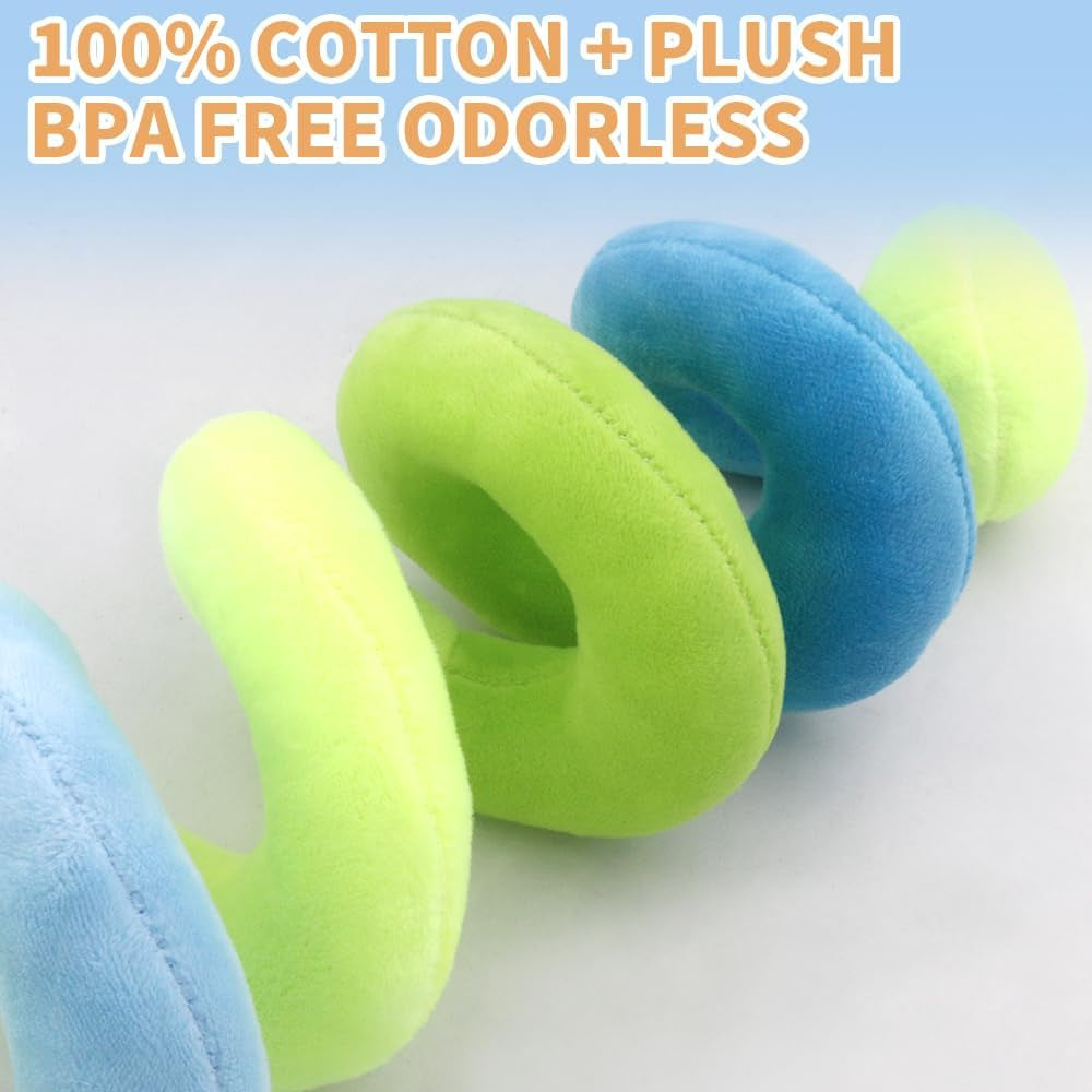 Plush Duck Baby Car Seat Toy - Squeaky Activity Spiral for Prams & Cribs - Perfect for Boys & Girls 0 Months+