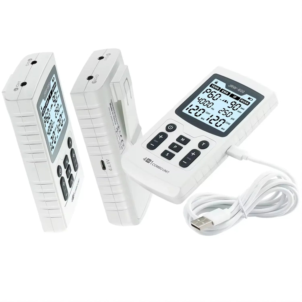 Electric Muscle Therapy Stimulator Interferential Physiotherapy Device White